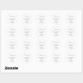 Black & White Thank You Wedding Favor Sticker (Blatt)