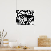 Black White Tiger Eyes Poster Print (Küche)