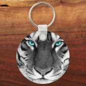 Black White Tiger Schlüsselanhänger (Vorderseite)