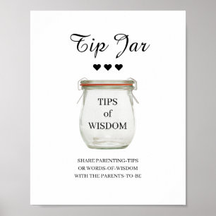 Black & White Tipp Jar Poster