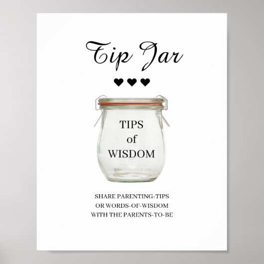 Black & White Tipp Jar Poster (Vorne)