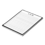 Black White To Do List Minimalist Teacher Notizblock (Rotiert)