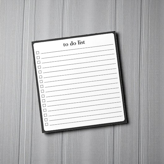 Black White To Do List Minimalist Teacher Notizblock