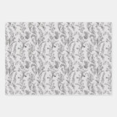 Black White Toile Floral Elegant Geschenkpapier Set (Vorderseite 2)