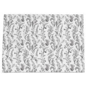 Black White Toile Floral Elegant Große Geschenktüte (Vorderseite)