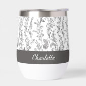 Black White Toile Floral Pattern Custom Name (Links)