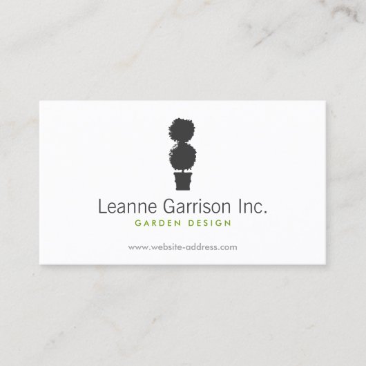 BLACK & WHITE TOPIARY LOGO Business Card Visitenkarte (Vorderseite)