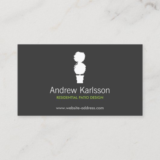 BLACK & WHITE TOPIARY LOGO II Business Card Visitenkarte (Vorderseite)