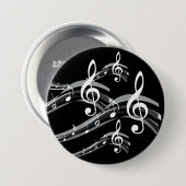 Black & White Treble Schlüssel Button (Vorne & Hinten)