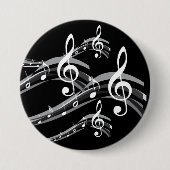 Black & White Treble Schlüssel Button (Vorderseite)