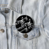 Black & White Treble Schlüssel Button (Beispiel)