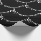 Black & White Treble Schlüssel Geschenkpapier (Ecke)