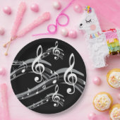Black & White Treble Schlüssel Pappteller (Party)