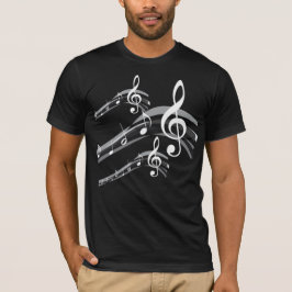Black & White Treble Schlüssel T-Shirt
