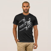Black & White Treble Schlüssel T-Shirt (Vorne ganz)
