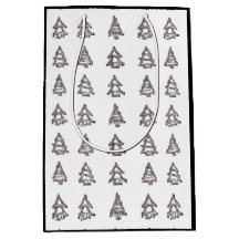 Black & White Tree Geschenktasche (schwarze Seiten