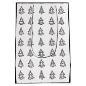 Black & White Tree Geschenktasche (schwarze Seiten Mittlere Geschenktüte (Rückseite)