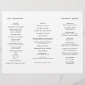Black White Tri Fold Wedding Program QR Code Flyer (Hinten)