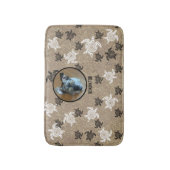 Black White Tribal Art Sea Turtles Custom Photo Badematte (Vorderseite Vertikal)