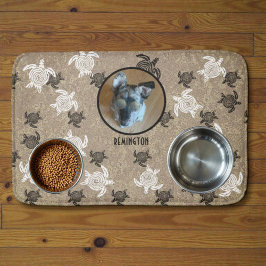 Black White Tribal Art Sea Turtles Custom Photo Badematte