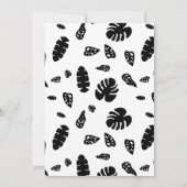 Black & White Tropical Summer Blätter Babydusche Einladung (Rückseite)