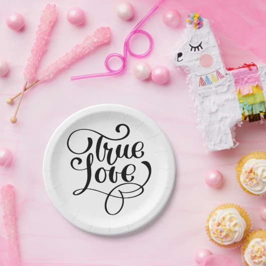 Black & White True Love Pappteller (Party)