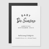 Black White Typogrpahy Pregnancy Magnetic Card Magnetkarte (Vorne/Hinten)