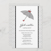Black & White Umbrella Bridal Dusche Einladung (Vorne/Hinten)