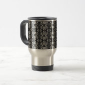 Black & White Unique Abstract Pattern Reisebecher (Vorderseite Links)