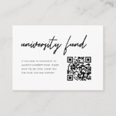 Black & White University Fund QR Code Graduation Begleitkarte (Vorderseite)