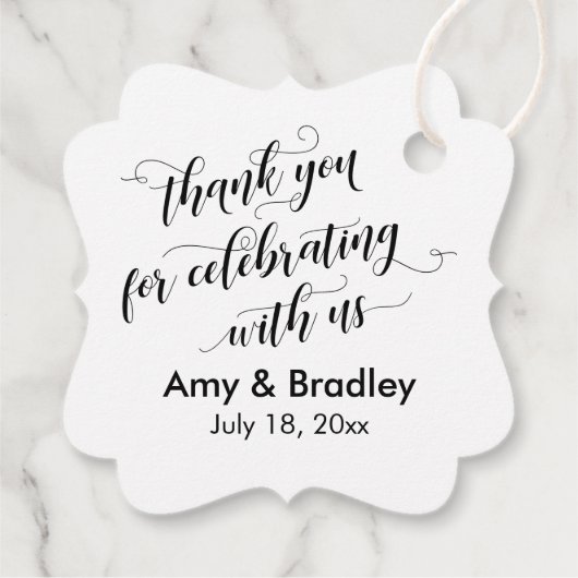 Black & White Vielen Dank für Ihre feierliche Zusa Geschenkanhänger (Rückseite)