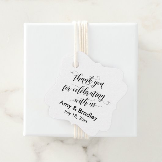 Black & White Vielen Dank für Ihre feierliche Zusa Geschenkanhänger (Beispiel)