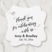 Black & White Vielen Dank für Ihre feierliche Zusa Geschenkanhänger (Vorderseite)