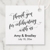 Black & White Vielen Dank für Ihre feierliche Zusa Geschenkanhänger (Rückseite)