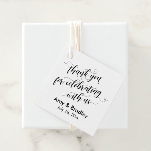 Black & White Vielen Dank für Ihre feierliche Zusa Geschenkanhänger (Beispiel)