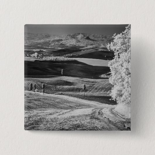 Black & White view of winding road Button (Vorderseite)