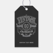 Black & White Vintage Aged To Perfection Birthday Geschenkanhänger (Vorderseite)