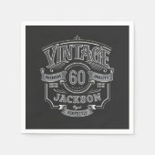 Black & White Vintage Aged To Perfection Birthday Serviette (Vorderseite)