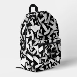 Black white volleyball team colors w jersey number bedruckter rucksack