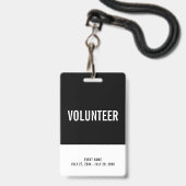 Black & White Volunteer All Access Pass Event ID Ausweis (Vorderseite mit Schlüsselband)