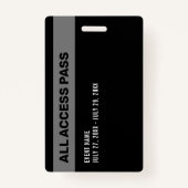 Black & White Volunteer All Access Pass Event ID Ausweis (Rückseite)