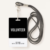 Black & White Volunteer All Access Pass Event ID Ausweis (Vorderseite mit Schlüsselband)