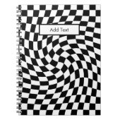 Black & White Warped Checkered Pattern Custom Notizblock (Vorderseite)