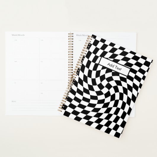 Black & White Warped Checkered Pattern Custom Planer (Anzeige)