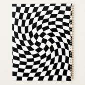 Black & White Warped Checkered Pattern Custom Planer (Rückseite)