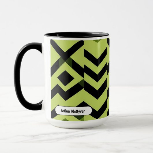 Black White Wasabi Geometric Sharp Art Tasse (Links)