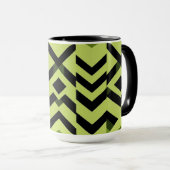 Black White Wasabi Geometric Sharp Art Tasse (VorderseiteRechts)
