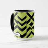 Black White Wasabi Geometric Sharp Art Tasse (Vorderseite Links)