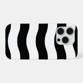 Black & White Wavy Stripe Case iPhone Hülle (Rückseite (Horizontal))