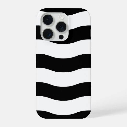 Black & White Wavy Stripe Case iPhone Hülle (Rückseite)